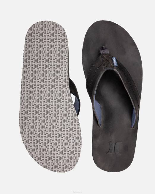 hombres Hurley gris ion una y única sandalia de cuero zapatos 8L2D91