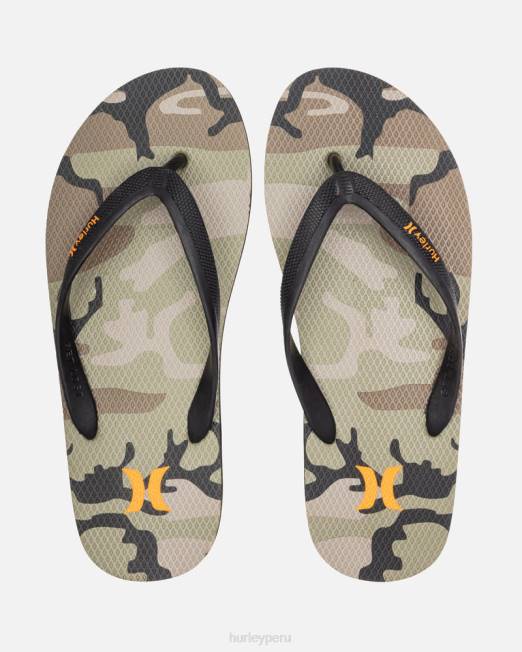 hombres Hurley negro sandalias con ícono estampado zapatos 8L2D90