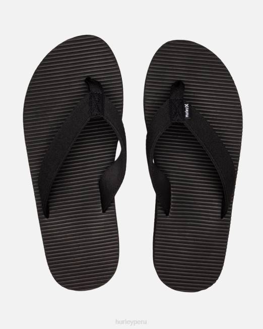 hombres Hurley negro una y única sandalia zapatos 8L2D87