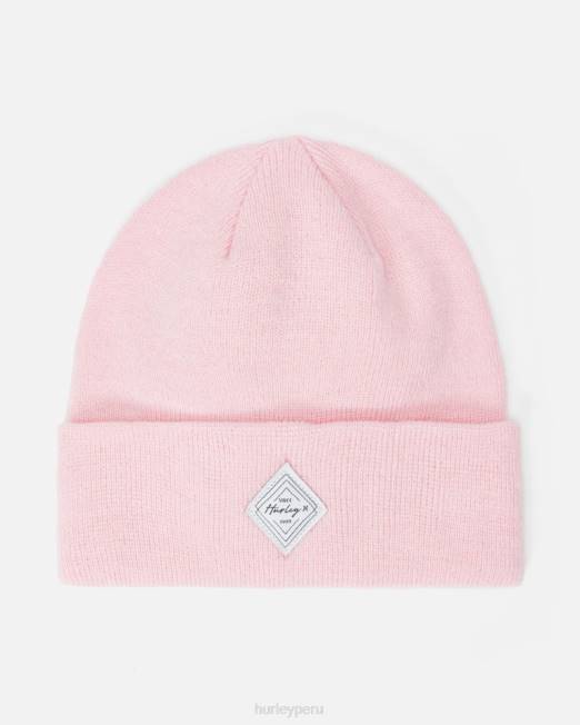 mujer Hurley espuma rosa gorro con puño de diamantes accesorios 8L2D602