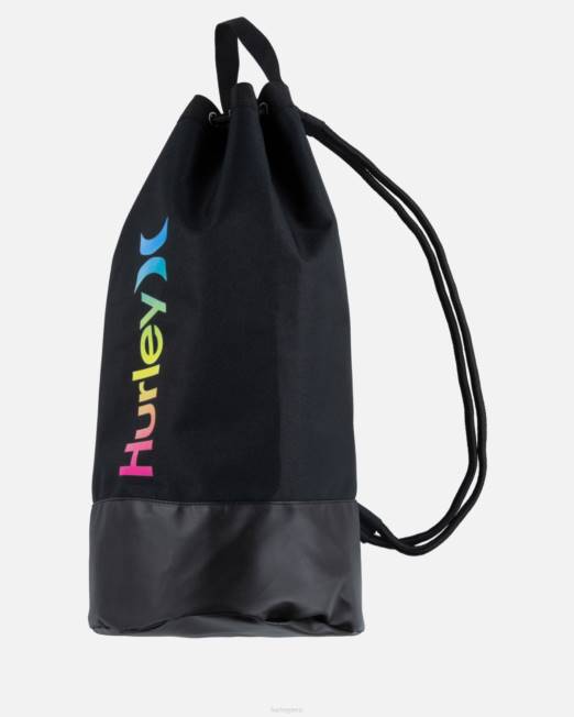 mujer Hurley negro bolsa de playa con cordón accesorios 8L2D604