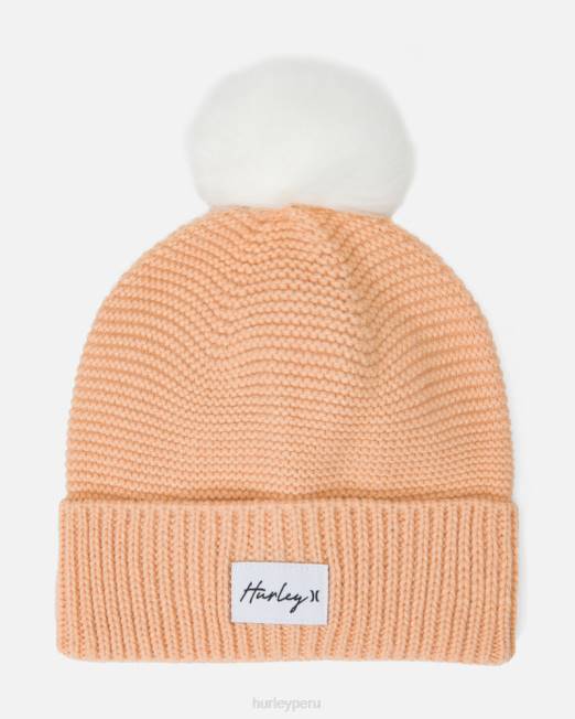 mujer Hurley tinte rosa gorro candace con pompón accesorios 8L2D516