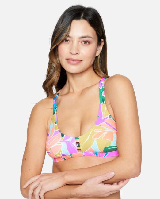 mujer Hurley Violeta top con escote redondo max isla ropa 8L2D478