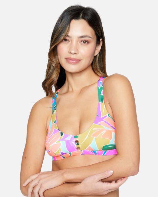 mujer Hurley Violeta top con escote redondo max isla ropa 8L2D478