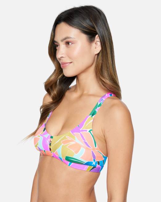 mujer Hurley Violeta top con escote redondo max isla ropa 8L2D478