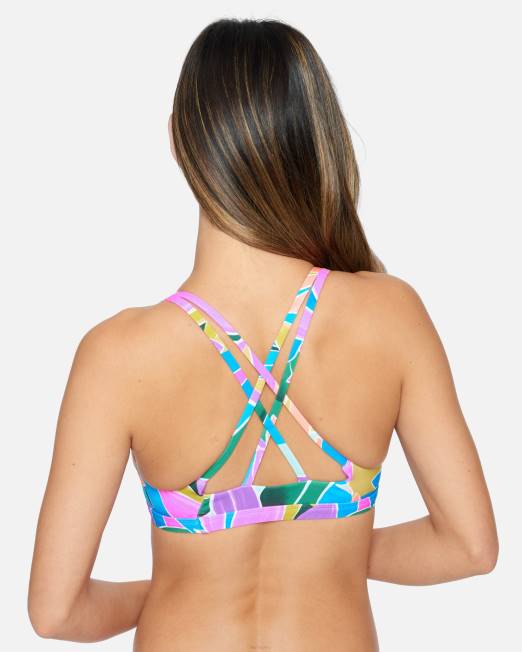 mujer Hurley Violeta top con escote redondo max isla ropa 8L2D478