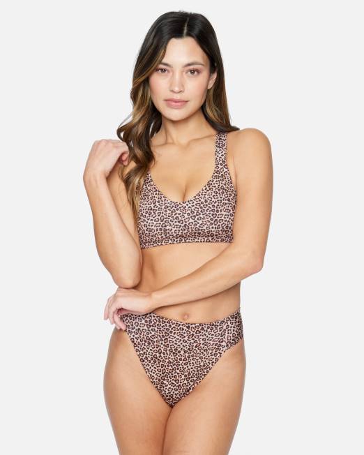 mujer Hurley azúcar morena Max Leopard cintura moderada con lengüeta lateral alta ropa 8L2D465