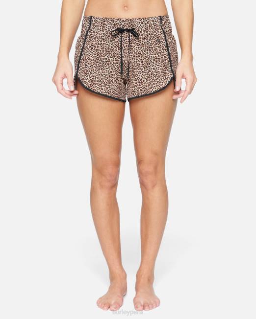 mujer Hurley azúcar morena bañador de leopardo aquas de 2,5" ropa 8L2D482