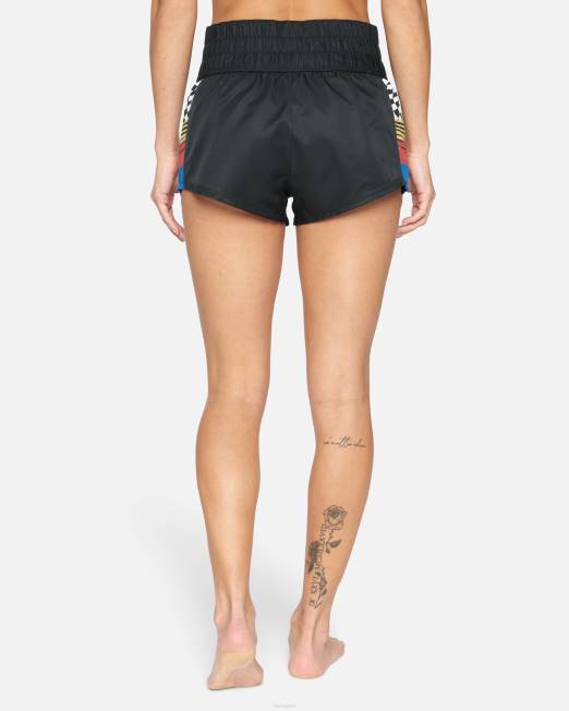 mujer Hurley blanco negro Bañador Nascar color bloqueado de 2,5\" ropa 8L2D499