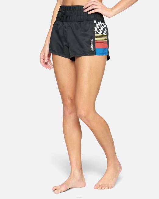 mujer Hurley blanco negro Bañador Nascar color bloqueado de 2,5\" ropa 8L2D499