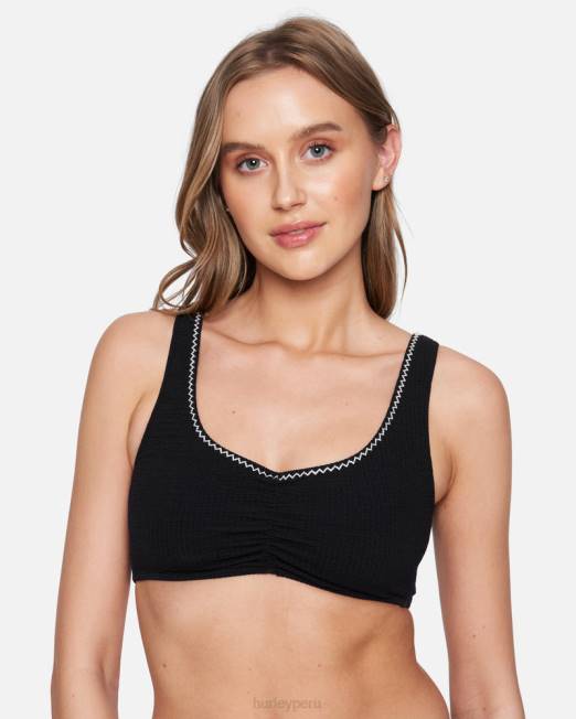 mujer Hurley blanco negro bralette costero ropa 8L2D475