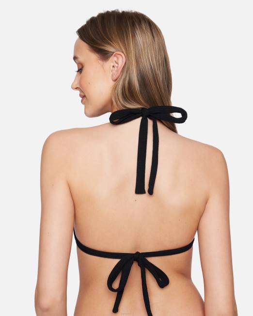 mujer Hurley blanco negro halter costero con lazo suave ropa 8L2D486