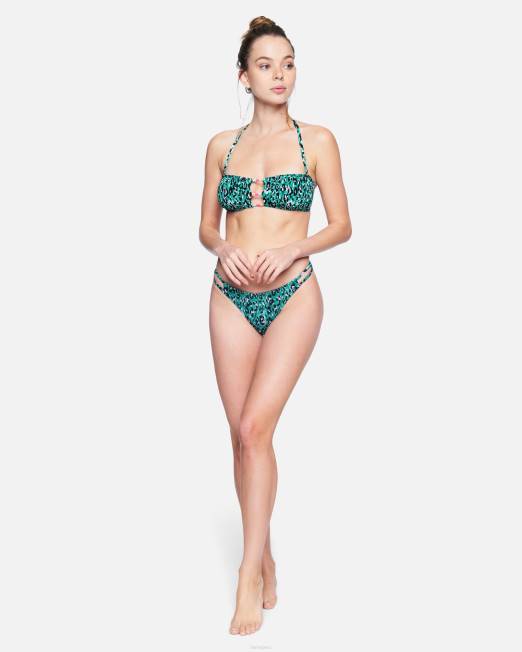 mujer Hurley esmeralda múltiple bandeau fruncido de gato salvaje para mujer ropa 8L2D547