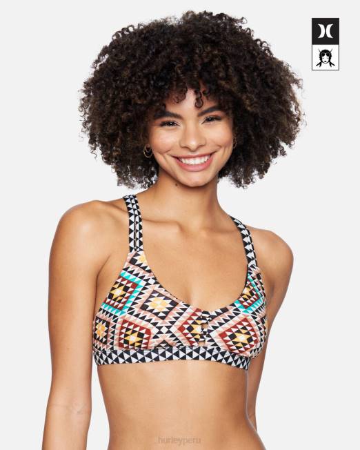 mujer Hurley geo mosaico top de bikini con escote redondo de x surf max ropa 8L2D541