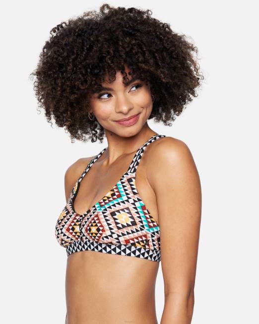 mujer Hurley geo mosaico top de bikini con escote redondo de x surf max ropa 8L2D541