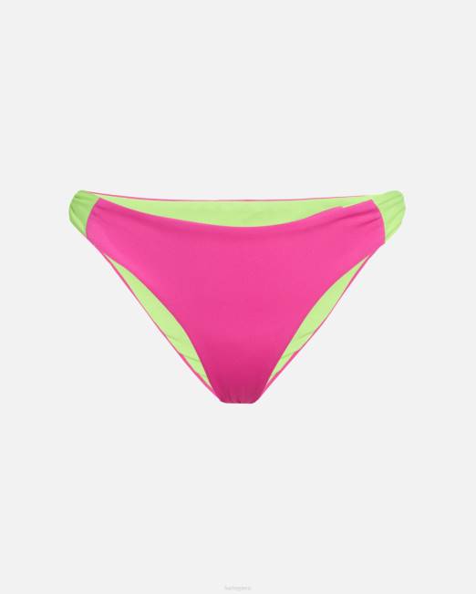 mujer Hurley magenta/lima neón loveshackfancy x - braguita de bikini moderada con lazo bloqueado y liso max ropa 8L2D536