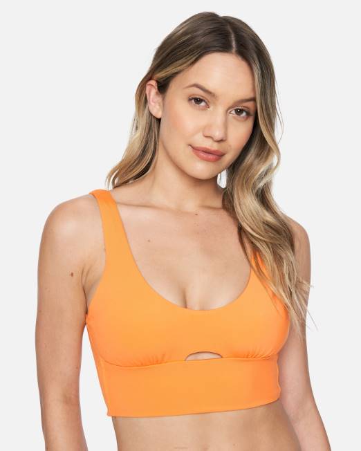 mujer Hurley mandarina dulce Top de bikini largo aloha max beach break de x moore ropa 8L2D539