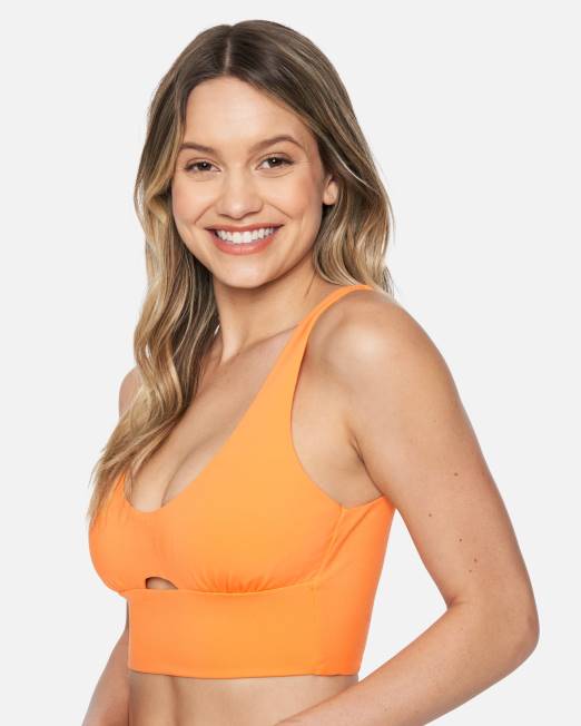 mujer Hurley mandarina dulce Top de bikini largo aloha max beach break de x moore ropa 8L2D539