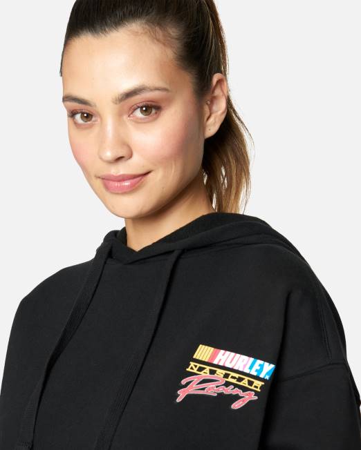 mujer Hurley negro sudadera con capucha de carreras de nascar ropa 8L2D500