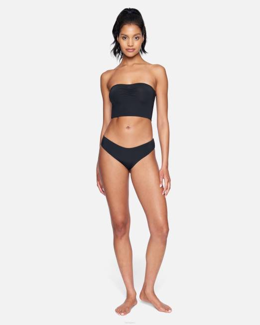 mujer Hurley negro top de bikini de tubo liso ropa 8L2D534