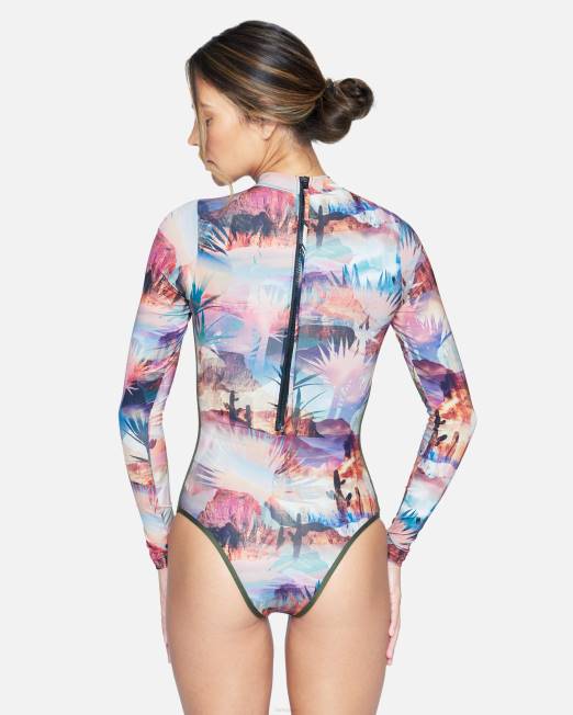 mujer Hurley oasis multi traje de surf retro de manga larga oasis ropa 8L2D530