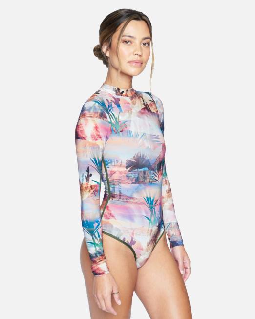 mujer Hurley oasis multi traje de surf retro de manga larga oasis ropa 8L2D530