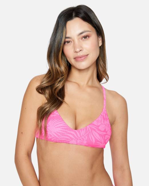 mujer Hurley ponche rosa Jungle Walk top ajustable con espalda abierta ropa 8L2D473
