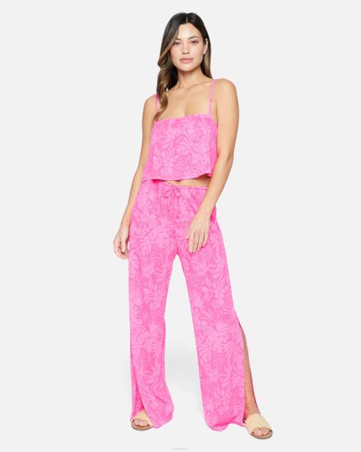 mujer Hurley ponche rosa pantalones con abertura lateral Jungle Walk ropa 8L2D471