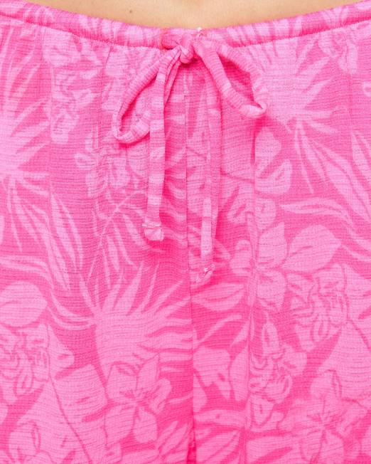 mujer Hurley ponche rosa pantalones con abertura lateral Jungle Walk ropa 8L2D471