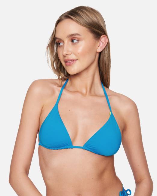 mujer Hurley ritmo azul/lima neón Tri top básico reversible sólido ropa 8L2D467