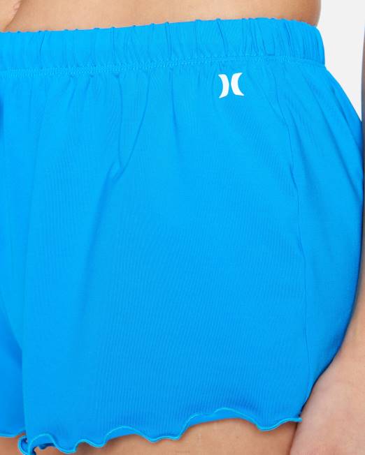 mujer Hurley ritmo azul shorts de baño lisos ropa 8L2D494