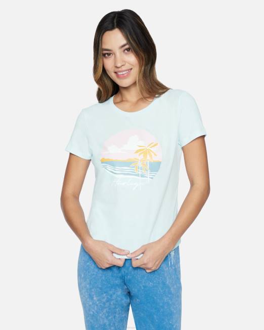 mujer Hurley Plein air camiseta con cuello redondo perfecta para la costa ropa 8L2D553