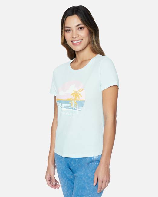mujer Hurley Plein air camiseta con cuello redondo perfecta para la costa ropa 8L2D553