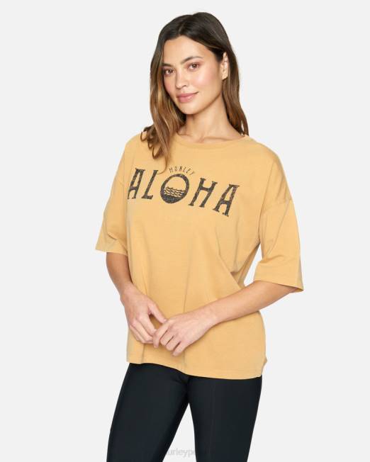mujer Hurley arenisca camiseta de novio aloha ropa 8L2D515