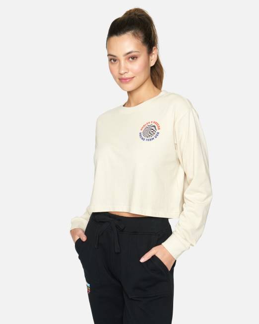 mujer Hurley blanco antiguo Camiseta corta de manga larga del equipo Nascar de EE. UU. ropa 8L2D570