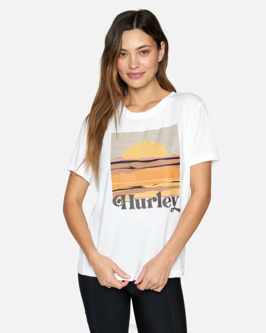 mujer Hurley blanco camiseta de novia del amanecer ropa 8L2D581