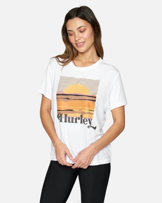 mujer Hurley blanco camiseta de novia del amanecer ropa 8L2D581