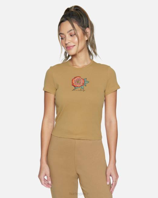 mujer Hurley café helado camiseta de canalé nadya ropa 8L2D572
