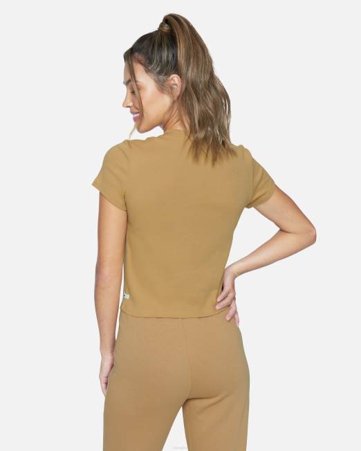 mujer Hurley café helado camiseta de canalé nadya ropa 8L2D572