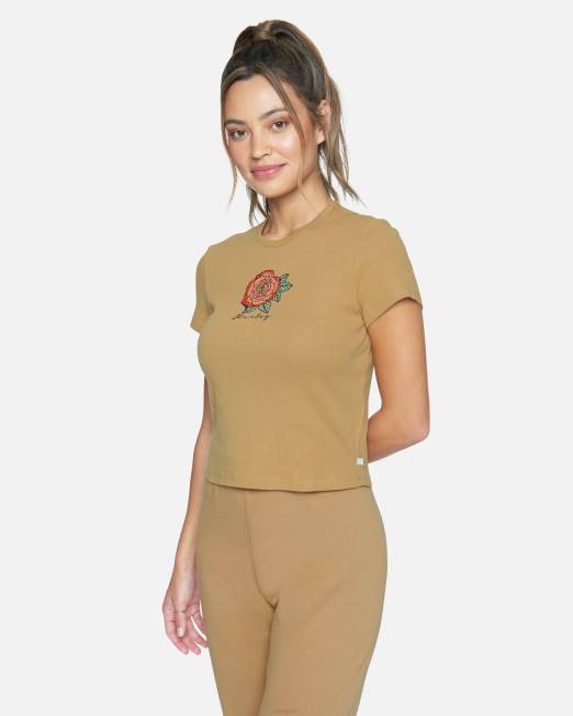 mujer Hurley café helado camiseta de canalé nadya ropa 8L2D572