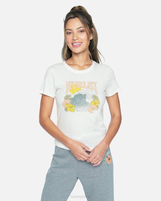 mujer Hurley malvavisco camiseta de tripulación temprana perfecta ropa 8L2D579