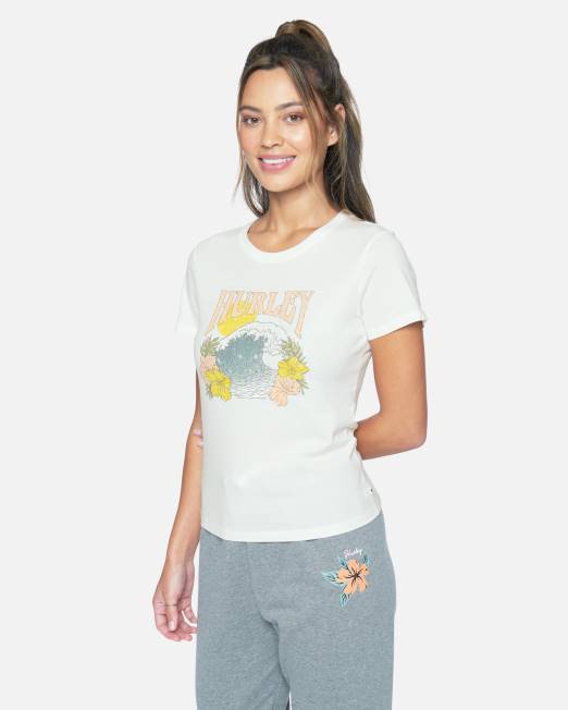mujer Hurley malvavisco camiseta de tripulación temprana perfecta ropa 8L2D579