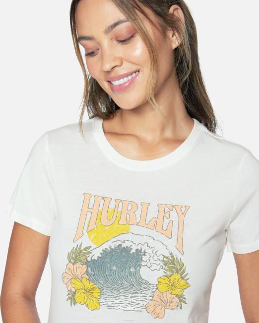mujer Hurley malvavisco camiseta de tripulación temprana perfecta ropa 8L2D579