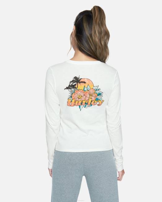 mujer Hurley malvavisco camiseta violeta de manga larga con tripulación perfecta ropa 8L2D558