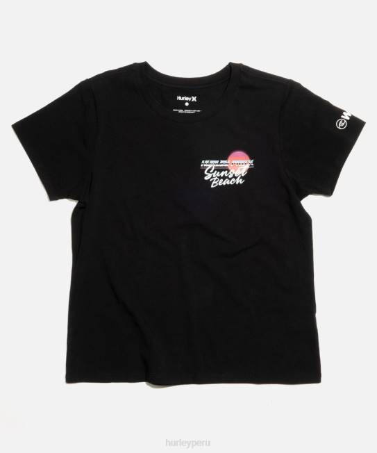 mujer Hurley negro camiseta wsl pro manga corta mujer ropa 8L2D565