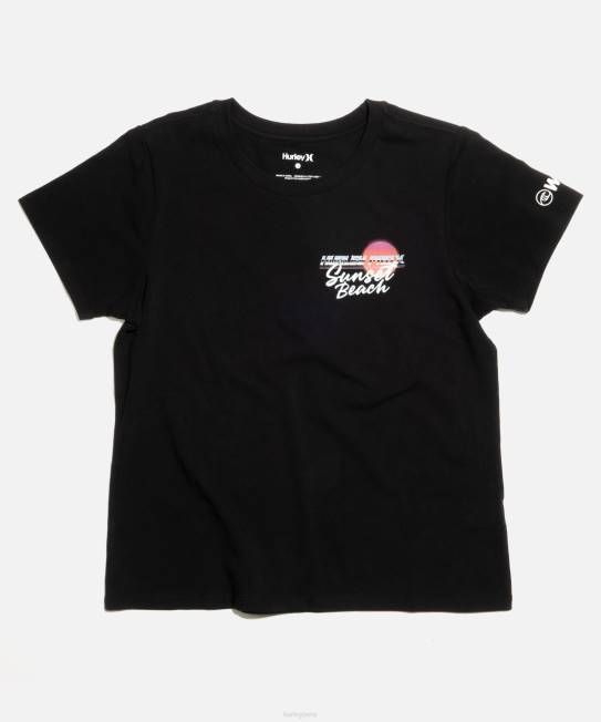 mujer Hurley negro camiseta wsl pro manga corta mujer ropa 8L2D565