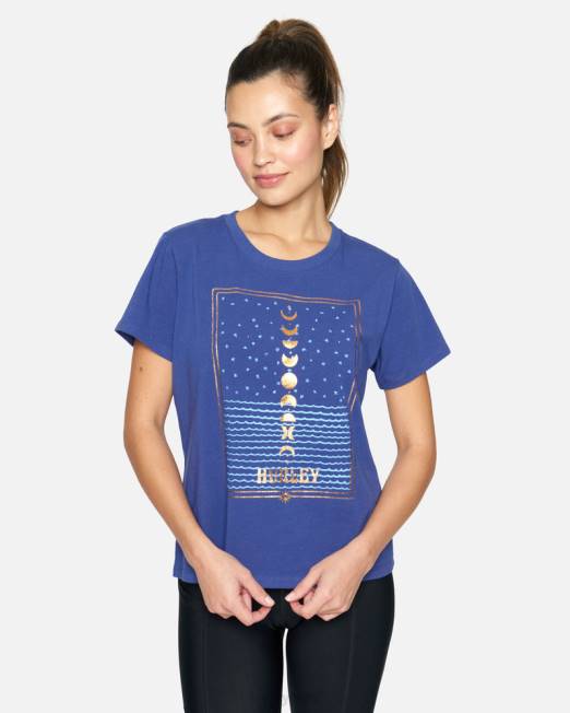 mujer Hurley pizarra camiseta clásica luna ropa 8L2D514