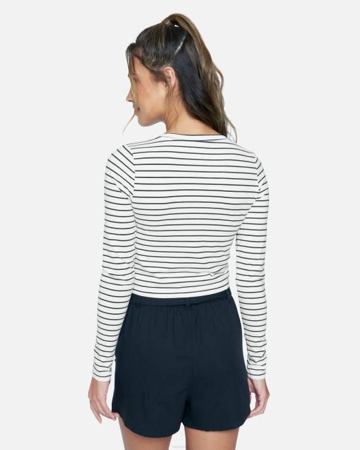 mujer Hurley raya del alimentador camiseta ajustada sophie ropa 8L2D578