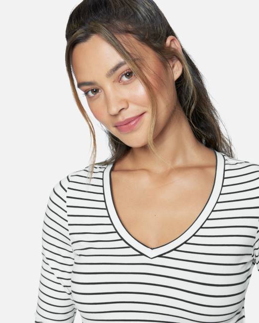 mujer Hurley raya del alimentador camiseta ajustada sophie ropa 8L2D578