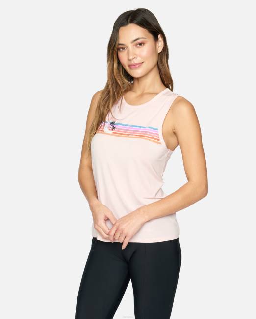 mujer Hurley rubor camiseta muscular al atardecer ropa 8L2D511